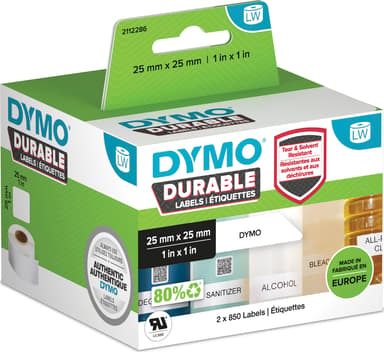 Dymo Etiketten Durable Multi-Purpose 25 x 25mm 850st 2-Pack 
