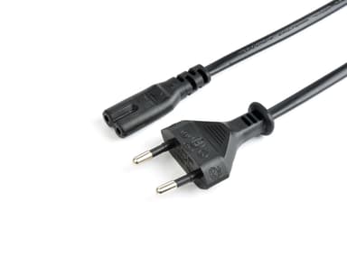 Prokord Cable Power 2-Pin - Straight 1m Black 1m CEE7/16 C7 stekker Zwart