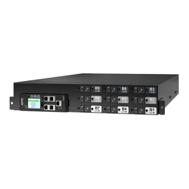 APC NetShelter Rack PDU Advanced Switched Metered, 2U, 3 Phase, 415V, 41.4kVA 60A, 18 Outlets tehonjakeluyksikkö 18 AC-pistorasia(a) Musta 