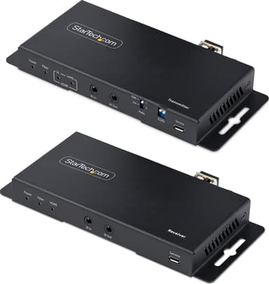 Startech StarTech.com 4K HDMI över fiber-förlängningssats, 4K 60 Hz upp till 1 km (enkelläge) eller 300 m (multiläge) LC fiberoptisk, HDR, HDCP, 3,5 mm Audio/RS232/IR-förlängare, sändar- och mottagarsats