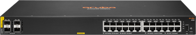 HPE Aruba Networking CX 6100 24G Class4 PoE 4SFP+ 370W Administreret L3 Gigabit Ethernet (10/100/1000) Strøm over Ethernet (PoE) 1U Sort