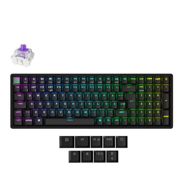 Keychron K4 HE Kablet og trådløst Gateron 2.0 Purple Magnetic Nordisk Tastatur
