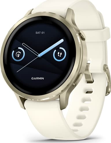 Garmin Venu 4 41mm Lunar Gold With Bone Silicone Strap 