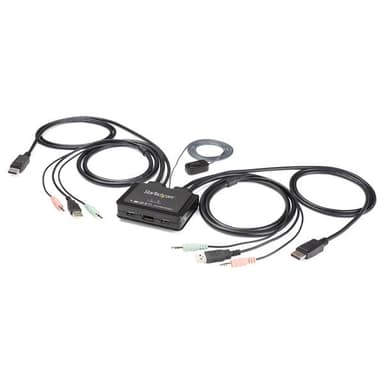 Startech 2 Port USB 4K60Hz DisplayPort KVM Switch with Built-In Cables 