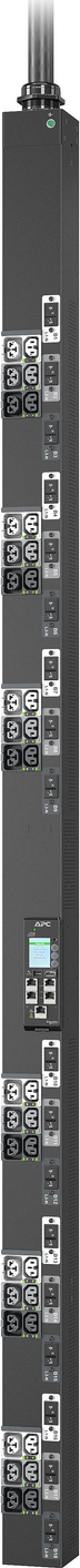 APC NetShelter Rack PDU Advanced Switched, 0U, 3 Phase, 415V, 69.0kVA 100A, 36 Outlets grenuttag 18 AC-utgångar Svart 