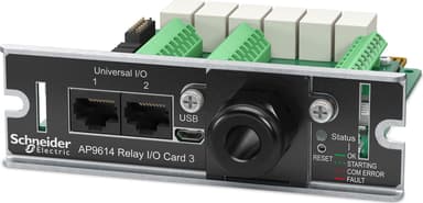 APC Schneider Electric Potentiaalvrije I/O-kaart, beheer externe UPS omgevingssensoren, uitgangsrelais en ingangscontacten