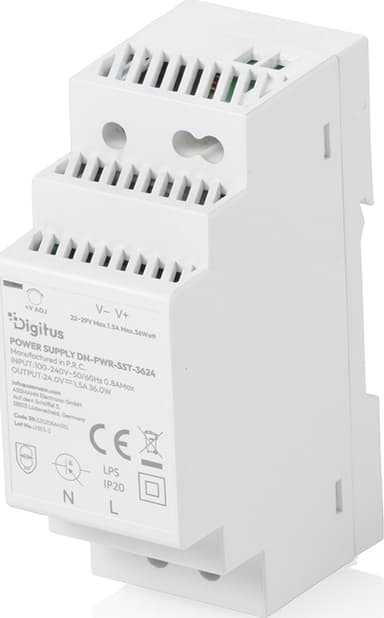 Digitus DN-PWR-SST-3624 virta-adapteri ja vaihtosuuntaaja Sisätila 36 W Valkoinen 36W