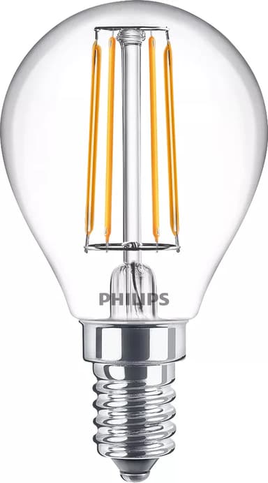 Philips LED E14 Klot Klar 3.4W (40W) 470 Lumen 2-Pack 