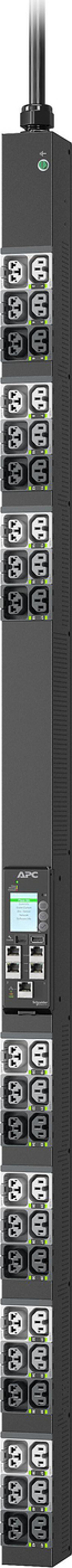 APC NetShelter Rack PDU Advanced Gen 2, Switched, 11.5kW, 3Phase, 11kW 400V 16A or 11.5kW 415V 20A, 520P6, 42 Outlet tehonjakeluyksikkö 42 AC-pistorasia(a) 0U Musta
