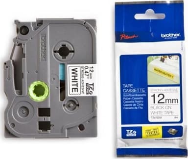 Brother Tape Black On White 12mm - Tze-231 
