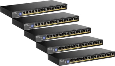 Zyxel GS1100-16EPS 16-portars Gigabit Slim PoE-switch 5-pack