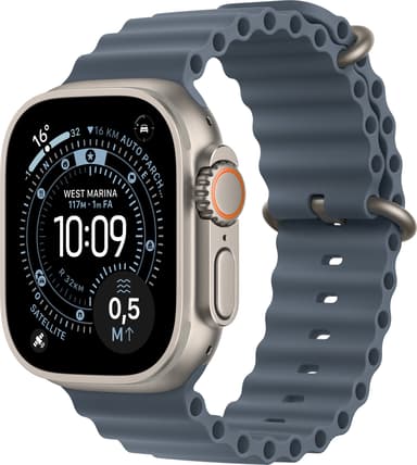 Apple Watch Ultra 3 GPS + Cellular 49mm Natural Titanium Case with Anchor Blue Ocean Band