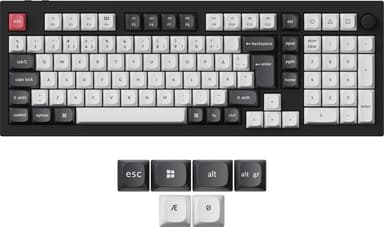 Keychron Q5 HE Knob Kablet og trådløst Gateron 2.0 Purple Magnetic Nordisk Tastatur