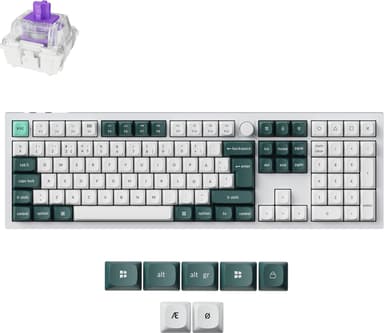 Keychron Q6 HE Knob Kablet og trådløst Gateron 2.0 Purple Magnetic Nordisk Tastatur