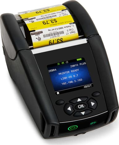 Zebra ZQ610 Plus DT 203 dpi 2" WiFi 6/BT 5.x Taustapaperillinen 