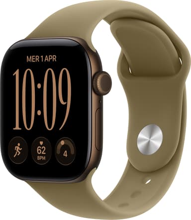 Apple Watch Series 12 GPS 42mm Dark Bronze Aluminium Case with Olive Sport Band - S/M 