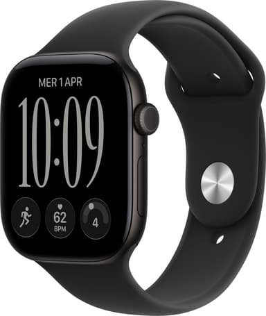 Apple Watch Series 12 GPS 46mm Black Aluminium Case with Black Sport Band - M/L 