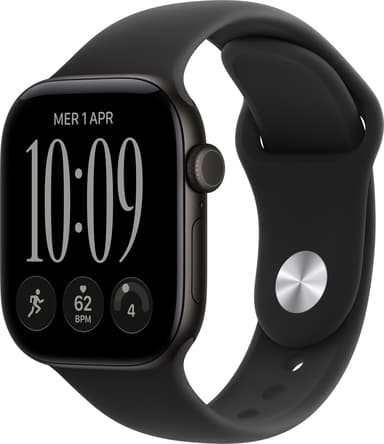 Apple Watch Series 12 GPS 42mm Black Aluminium Case with Black Sport Band - S/M 