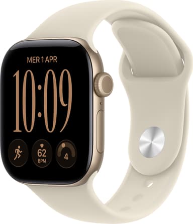 Apple Watch Series 12 GPS 42mm Light Gold Aluminium Case with Sand Sport Band - S/M 