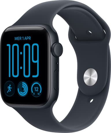 Apple Watch SE 3 GPS 44mm Midnight Aluminium Case with Navy Blue Sport Band - M/L