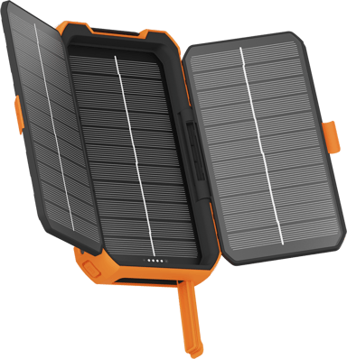 Xtorm Powerbank 5.1W 10000mAh Med Solcellepanel 10000mAh Oransje, Svart