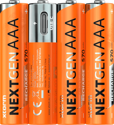 Xtorm NextGen AAA Batterier USB-C Oppladbare 4-Pack