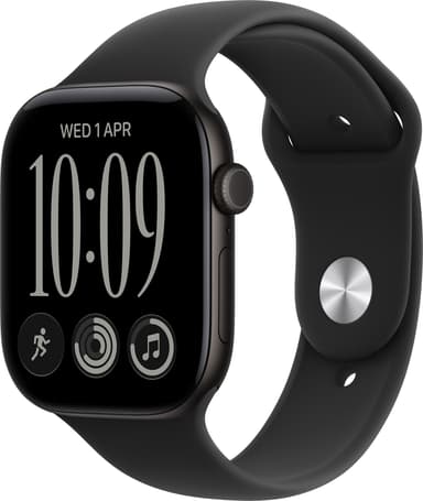Apple Watch Series 12 GPS + Cellular 46mm Black Aluminium Case with Black Sport Band - M/L 