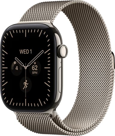 Apple Watch Series 12 GPS + Cellular 46mm Natural Titanium Case with Natural Milanese Loop - M/L 