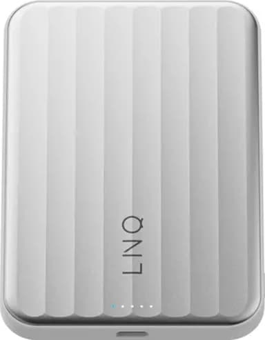 LINQ Powerbank Magnetisk Trådløs QI2.2 25W 5000mAh Sølv 5000mAh Sølv