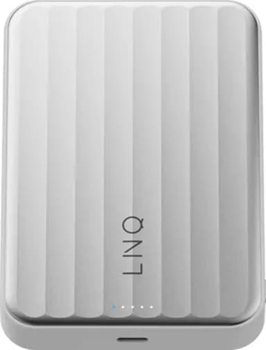 LINQ Powerbank Magnetisk Trådløs QI2.2 25W 10000mAh Sølv 10000mAh Sølv