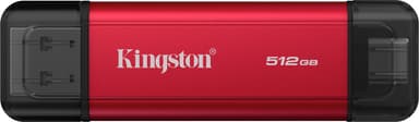 Kingston Dual Portable SSD USB-A, USB-C Sort, Rød