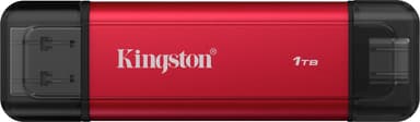 Kingston Dual Portable SSD USB-A, USB-C Musta, Punainen