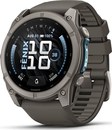Garmin Fenix 9 51mm Titanium with Pebble Grey Silicone Band