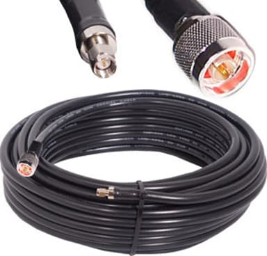 Mobilepartners Antenne LMR400-Kabel N-Han / SMA-Han 30 Meter N-type Han SMA Han 30m Sort
