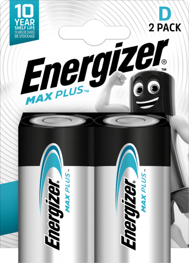 Energizer Max Plus Alkalisk D 2-Pack