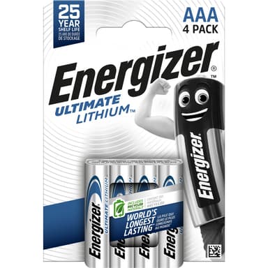 Energizer Paristo Ultimate Litium AAA 4-Pakkaus 