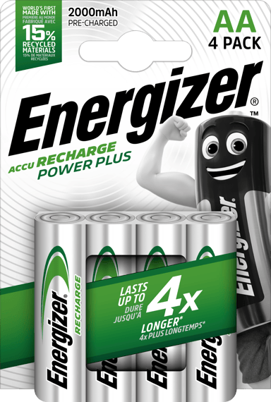 Energizer Batteri Power Plus Genopladeligt AA 2000mAh 4-Pack