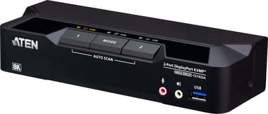 Aten 2-portars USB 3.0 8K DisplayPort KVMP™-switch (kablar ingår)