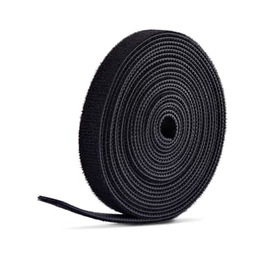 Startech StarTech.com 22,8m Klittenband Rol, 1,27cm Breed, Zwart, Cut-to-Size Herbruikbare Kabelbinders, Hersluitbare Kabelbundel, Verstelbare Bundelband, Bulk Rol 