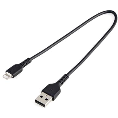 Startech StarTech.com Premium USB-A naar Lightning Kabel 30cm Zwart - USB Type A naar Lightning Charge & Sync Oplaadkabel - Verstevigd met Aramide Vezels - Apple MFi Gecertificeerd - iPad Air iPhone 12