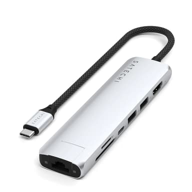 Satechi 7-in-1 USB-C-moniporttisovitin Ethernetillä USB-C