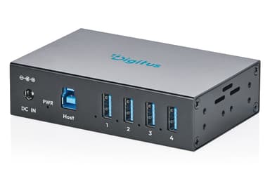 Digitus USB 3.2 Gen 1 Industrial Hub, 4-Port 2 x USB 3.2 Gen 1 (3.1 Gen 1) Type-B 5000 Mbit/s Svart