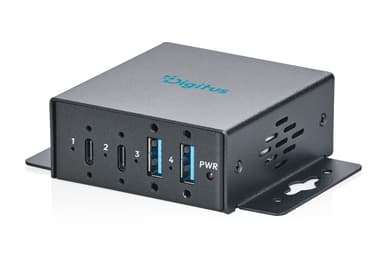 Digitus USB 3.2 Gen 1 Compact Industrial Hub, 4-Port USB Type-C 5000 Mbit/s Zwart 