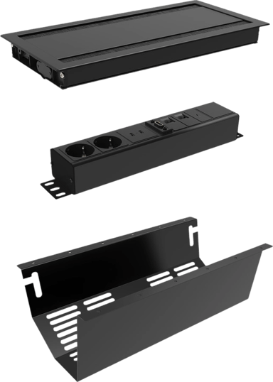 Axessline Konferenskit Liten 2x Ström (typ F) 2x USB-C 30W 2x RJ45 1x USB-C 1x HDMI Svart