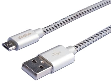 Cirafon Micro USB-kabel 2 m 2m USB-A Micro USB-B Sort, Hvid