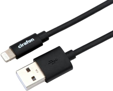 Cirafon AM To Lightning Cable 0.15m - Black - New Mfi 0.15m Zwart