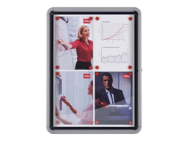Nobo Innglasset Oppslagstavle Innendørsbruk 9xA4 Magnetisk Hvit 