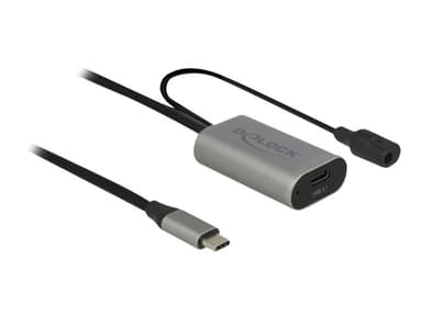Delock USB-förlängningskabel 5m USB C USB C Svart, Grå