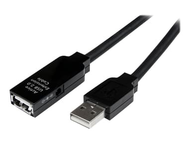 Startech 25m USB 2.0 Active Extension Cable M/F 25m USB A USB A Musta