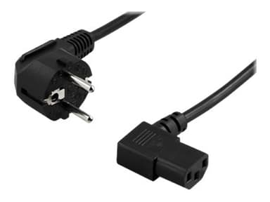 Deltaco Powercable Angled Cee 7/7 - Angled Iec C13 0.5m 0.5m CEE7/7 C13 kopling Sort